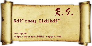 Récsey Ildikó névjegykártya