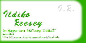 ildiko recsey business card